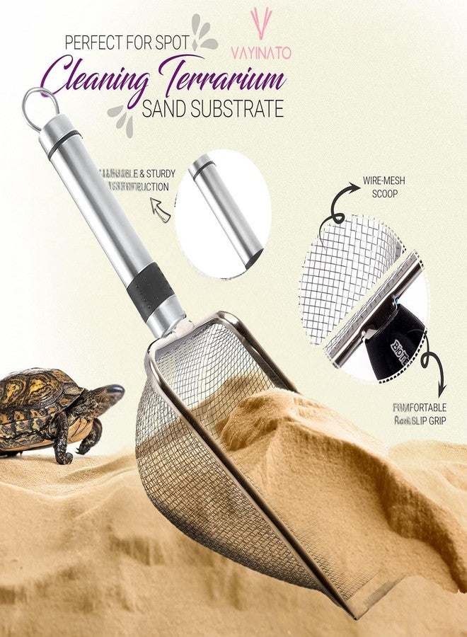 VAYINATO® Stainless Steel Cat Litter Scoop, Durable Pet Waste Shovel for Cats, Dogs, Reptile & Hamster Litter Scoop | Long Handle Deep Shovel | Easy to Clean Litter - Image 4